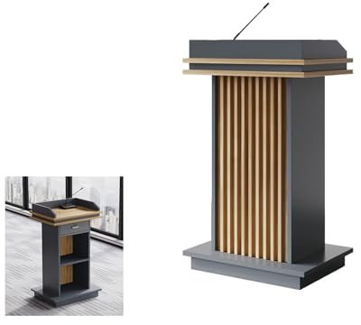 Rednerpult Aus Holz, Stehpult Rednerpult für Schulen Und Konzerte, Modernes Lesepult Stehpult mit 4 Rollenden RäDern, Stabile Und Stilvolle Rednerpulte und Podien für Kirchen