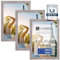 CABBEL 3er Set Bilderrahmen DIN A4 21x30 MDF Holz-Rahmen mit bruchsicherem Acrylglas, ideal für Collagen, Portraits & Urkunden in Grau/Beton