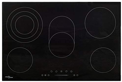BaraSh Vitrocerámica con 5 quemadores Control táctil 90 cm 8500 W Placa De Gas Natural Quemadores Cocina Gas
