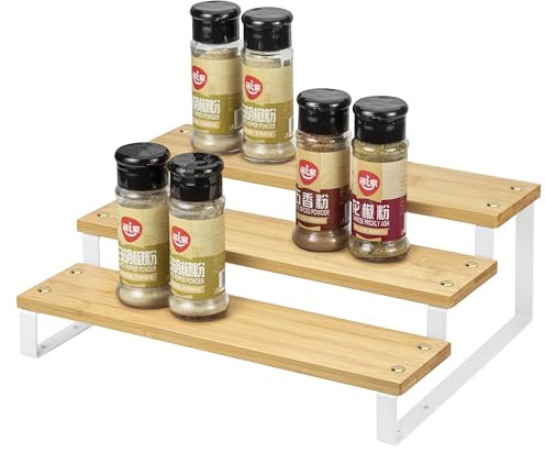 ASTOTSELL Organizador de gabinete de cocina para especias, estante organizador de condimentos de 3 niveles, soporte de almacenamiento de especias para armario de cocina, despensa, armario, encimera