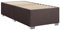 vidaXL Bettgestell, Bett mit Bettfüße Lattenrost, Polsterbett für Schlafzimmer, Einzelbett Bettrahmen, Modern, Dunkelbraun 100x200cm Stoff
