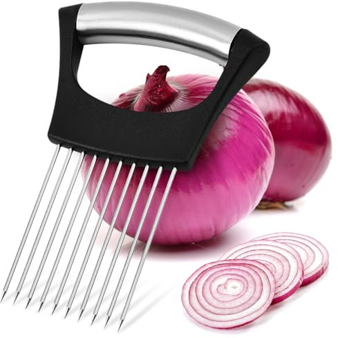 Onion Slicer Thin-Egg Chopperonion Onion Holder For Slicing,Avocado Slicer Tool Blooming Onion Cutter Kit,Tomato Slicers For Home Use Cool Kitchen Gadgets 2024 (Black(No handle))