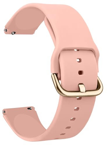 Oumida 19mm bracelet en silicone coloré et souple pour ID205L / ID205S / ID205U / SW020 / SW023 / Uwatch 3, Bracelet de Montre Connectée Remplacement pour Yamay/Willful/Umidig, Rose