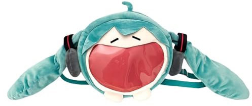 Luxetoys Miku Anime Rucksack im Cartoon-Stil Einseitige Schultertasche mit Verstellbaren Riemen und Großen Schultaschen für Schüler Reisen und Wandern (Small Crossbody Bag)