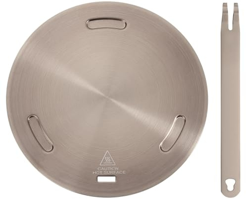 QUARKZMAN Chaleur Diffuseur Plaque pour Gaz Poêle 8 pouce Rond Rose Or | Chaleur Conduction Induction Adaptateur Plaque avec Amovible Poignée, Ustensiles Cuisine Protecteur pour Ustensiles