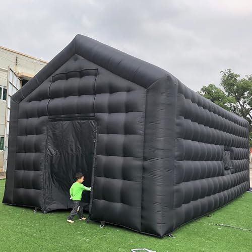 Generic Großes Schwarzes Aufblasbares Würfel-Hochzeitszelt, Quadratischer Pavillon, Veranstaltungsraum, Tragbares Nachtclubzelt, Partypavillon für Hinterhof-/Outdoor-Events