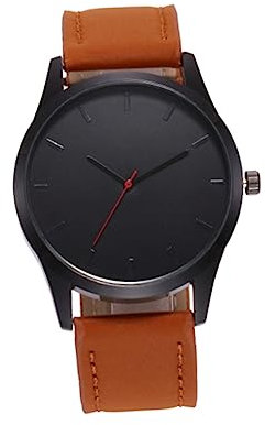 WRITWAA Herrenuhr Mit Lederarmband Analoge Quarz-Armbanduhr Klassische Uhr Für Business Schlichtes Design Braun