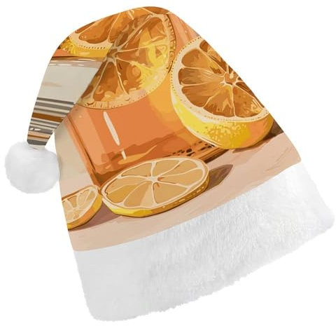 QWJKM Weihnachtsmütze aus Glas, weich, bequem, für Weihnachten, lustig, festlich, Weihnachtsmütze für Erwachsene