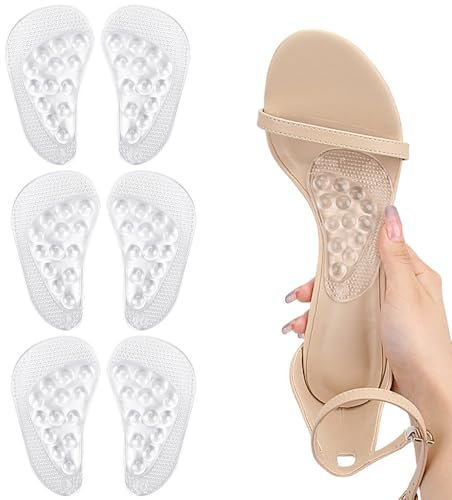 FDEETY 3 Paia Supporto Arco Plantare Solette Ortopediche Plantare Soletta Scarpe Donna Solette in Gel Plantare Piede Cavo Soletta Scarpe Uomo Plantare Per Fascite(Trasparente)