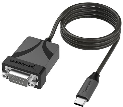 SABRENT Prolific PL2303GS - Cavo adattatore da USB-C a DB9 seriale RS-232, 0,9 m, chipset Prolific PL2303GS, USB 2.0, 1 bps-12 Mbps, per terminali POS, modem, GPS, dispositivi industriali (CB-D9C3)