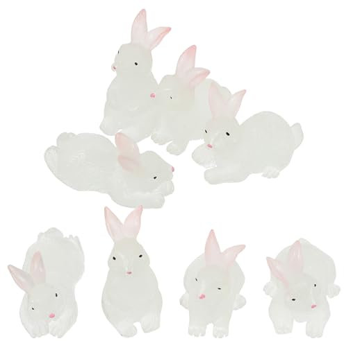 Supvox Garten Statue Auto Decor 8 Stücke Glowing Bunny Figuren Bunny Garten Decor