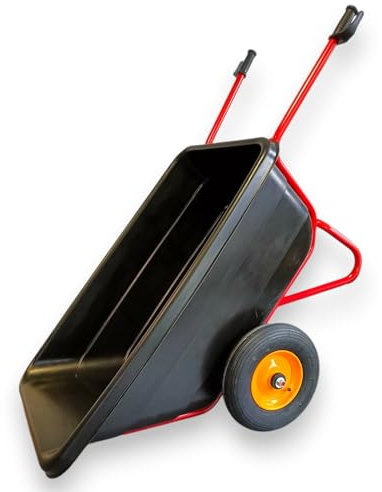 Schubkarre KELBERG 400L Rot RAL 3020 Stallkarre Daily Tire 400-8 4PR