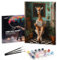 Bougimal Peinture par Numéro Adulte paysages avec Pinceaux et Acryliques Bricolage Peintures Kits, pour la Décoration Intérieure maison, Girafe, 28x35cm(avec cadre)