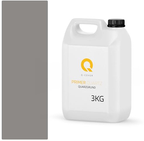 Q-COVER Quarzgrund für buntsteinputz 3 kg Grau M04 acrylatdispersion grundiermittel innen & außen für wände und decken haftgrund grundiermittel grundierung putzgrund ca. 0,3-0,4 kg/m2