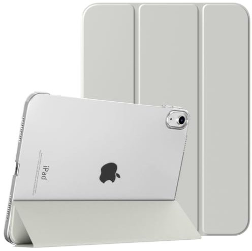 TiMOVO Coque Compatible avec iPad (A16) 11ème Génération 11 Pouces 2025/iPad 10ème Génération 10,9 Pouces 2022, Légère Housse Arrière Translucide en PC avec Réveil/Sommeil Auto, Gris Abricot