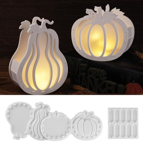 Stampi in silicone a forma di zucca, 6 stampi in silicone per l'autunno, per l'autunno, per la zucca, l'autunno, per l'irrigazione, in silicone, per la decorazione dell'autunno (A)