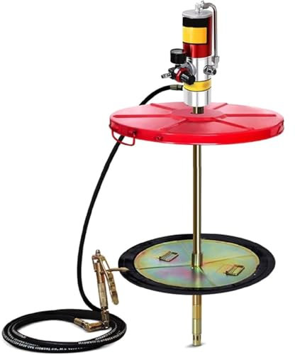 RKXKJ Pompe À Graisse Pneumatique, avec Tuyau De 4,9 M, Fûts De 200 litres, Débit De 0,85 L/Min, Rapport De Pression 50:1, Qualité Industrielle Robuste