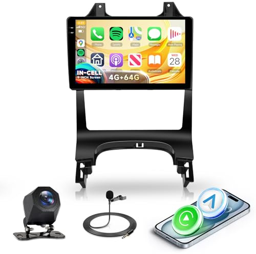 4G+64G Android Autoradio pour Peugeot 3008 5008 2009-2016 Carplay sans Fil 9 Pouces in-Cell Radio avec Android Auto Mirror Link GPS Navi Bluetooth WiFi FM/RDS/EQ Commandes au Volant Caméra Recul