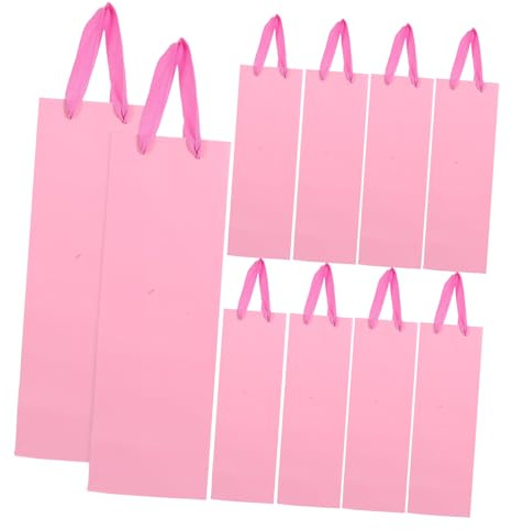 PLAFOPE 20pcs Thick Paper Wine Bottle Holder Pouch with Handle Cardboard Whiskey Beer Carrier Bags for Housewarming Packaging Reusable Wine Bags
