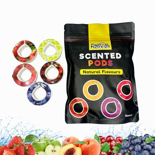 REFRESH Flavoured Water Bottle Pods – Berry Bliss (5 Pack) | Scented Drink Enhancer | 0 Calorie | Fruity Taste Compatible with Other Aroma Pod Bottles
