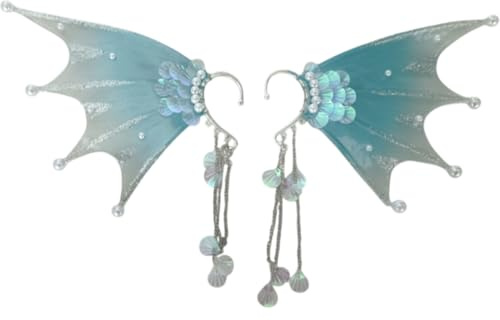 Lpitoy Meerjungfrauen-Elfen-ohrklemmen, Feenohren-ohrclips Ohne Piercing Perlenquaste, Kostümzubehör Für Meerjungfrauen-Cosplay