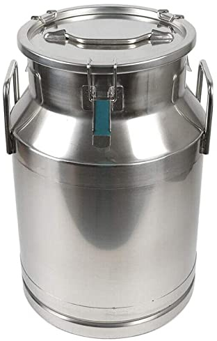 ApuaVireo&Co Milchkannen – 15–68 l, Edelstahl 304, Milchtransportfässer, Weinkübel mit dicht schließendem Deckel(20L)