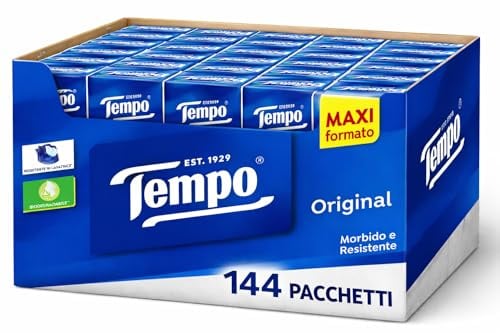 Box da 144 Pacchetti di Fazzoletti Tascabili 4 Veli da 9 Fazzoletti
