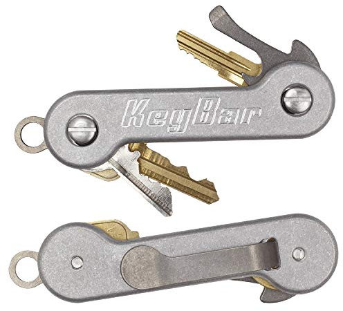 KeyBar The Key organizer that work like a multi tool. Der Schlüssel Ordner der wie ein Multitool funktioniert, ca 9 cm Länge, Aluminium mit Pocket Clip, Schwarz