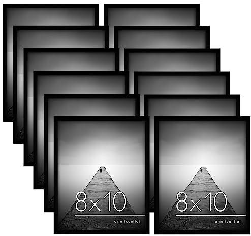 Americanflat 10x8 Photo Frames in Black - Set of 12 - Gallery Wall Picture Frame Set with Shatter-resistant Glass - Horizontal and Vertical Formats for Wall and Tabletop