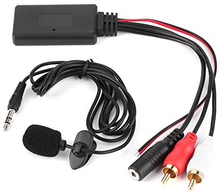 EBTOOLS Bluetooth AUX-Modul, Bluetooth AUX-Modul 2 Cinch-Kabeladapter mit Freisprechmikrofon für Alpine