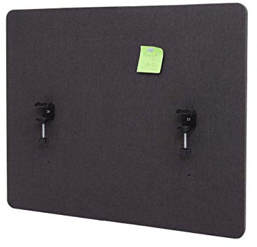 Mendler Akustik-Tischtrennwand HWC-G75 Stoff/Textil - 60x75cm braun-grau | Büro-Sichtschutz, Schreibtisch, Pinnwand, doppelwandig