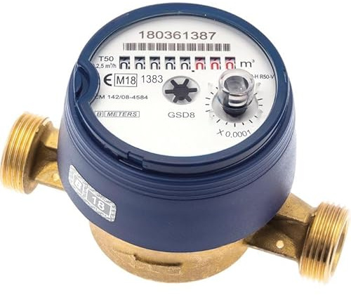 Compteur divisionnaire pour télérelevage - Modèle eau froide - DN 15-3/4' Mâle Mâle