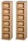 HOMCOM 204 CD Media Display Shelf Unit Set of 2 Blu-Ray Tower Rack w/Adjustable Shelves Bookcase Storage Organiser, Natural Wood Colour