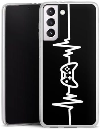 DeinDesign Slim Case extra dünn kompatibel mit Samsung Galaxy S21 5G Silikon Handyhülle transparent Hülle Gamer Controller Zocken