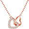 Philip Jones Rose Gold Plated Heart Link Necklace Created with Zircondia® Crystals