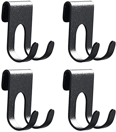 DASNTERED Self Adhesive Razor Holder, 4pcs Heavy Duty Shower Razor Holder Hooks, Wall Mounted Shaver Hook Hanger Stand Plug Hooks, Multifunctional Bathroom Kitchen Organizer for Toothbrush Plug(Black)