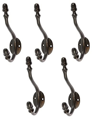 Hammer and Tongs Antike Dekohut & Kleiderhaken - W30mm X H135mm - Schwarz - Pack Von 5