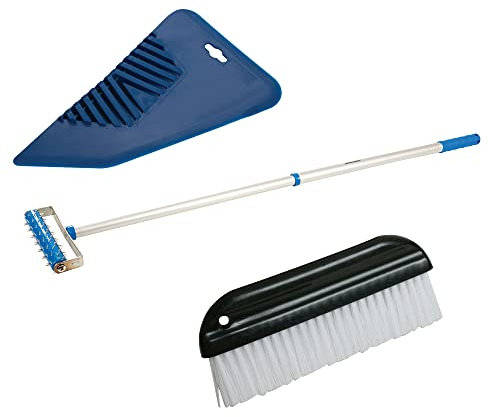 der kleine Handwerker Profi Renovierungsset Stachelwalze + Tapetenglätter + Tapezierbürste | Stachelwalze mit Teleskopgriff | Tapetenglätter zum entfernen von Luftblasen & Falten