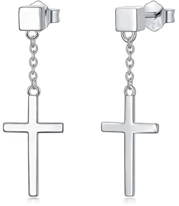 Kreuz Ohrringe aus Sterling Silber hängendem Kreuz Ohrringe Geschenk für Männer und Frauen