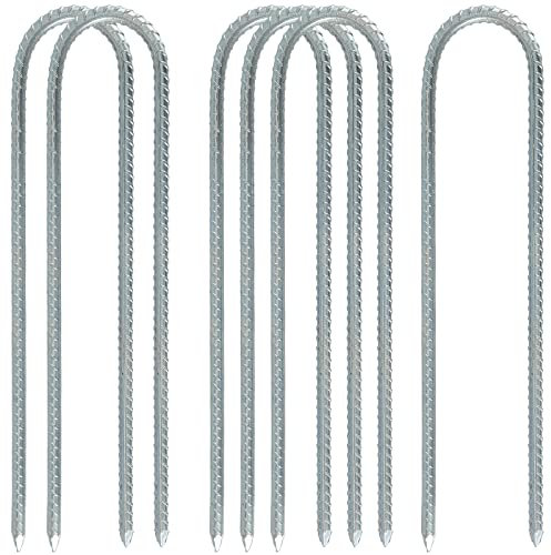 ZEONHEI 6 Stück 30cm Erdanker Bodenanker, 12 Zoll Robuste U-förmige Zeltheringe, Bodenanker aus Verzinkter Stahl, Zeltheringe mit Meißelspitze für Camping, Trampolin, Zelte