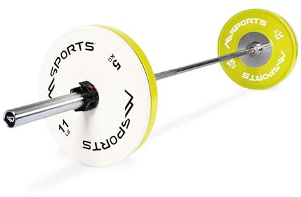 OLYMPIA SET PROFESSIONAL STUDIO - Olympia Hantelstange mit Verschluss + Gewichtsscheiben auswählbar - Olympia Hantelscheiben (Olympia Stange inklusive Verschlüsse + 40 kg)