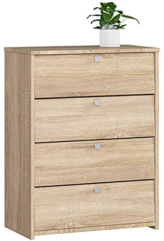 3xEliving Schuhschrank Deanna 1, Schuhkipper, Schuhregal für Flur mit 4 Klappen in Sonoma Eiche