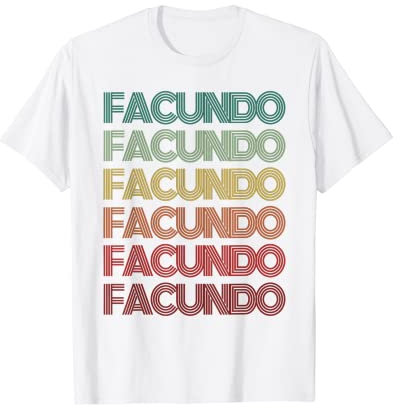 Facundo Geburtstags-Namensschild, Retro-Vorname, spanischer Jungen, Namensschild T-Shirt
