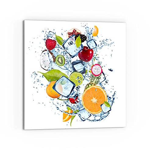 DEQORI Küchenrückwand Glas | Motiv Fruchtige Erfrischung | 60x60 cm | Bad- oder Herd-Rückwand | Herdblende Spritzschutz für Küche & Badezimmer | moderne Deko für Fliesenspiegel
