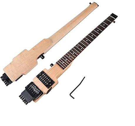 EXENXA Neue Headless Travel Silent E-Gitarre ?Hals Ersatz (Farbe: Braun) (Braun)