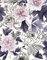 JiffDiff Peel and Stick Wallpaper Floral Purple Watercolor Flowers Wallpaper for Bedroom and Bathroom Accent Wall Decor (Purple 17.3x 433)