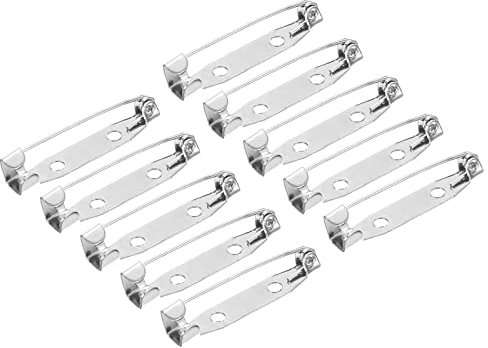 sourcing map 150 Stück Sicherheitsstangen Stifte Broschennadeln Sicherheitsnadeln Anstecknadeln zum Basteln 30mm für Ausweise Namenskarten Tags DIY Schmuck Handwerk Silber Ton