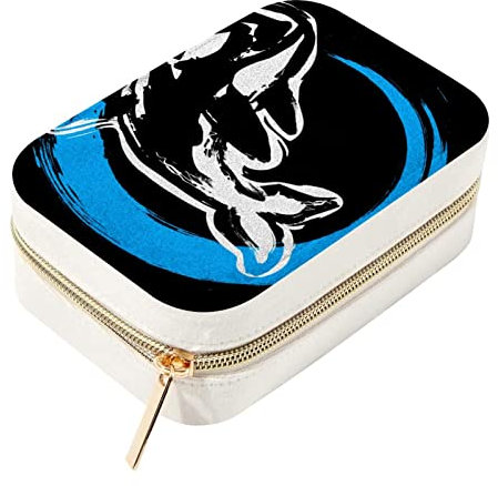 Schwarzer Killer Wal Orca Reise Schmuckbox Kleine Organizer Aufbewahrungsboxen für Frauen Mädchen