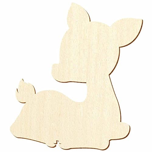 Holz Rehkitz V5 - Höhe 5-50 cm - Deko Basteln, Pack mit:1 Stück, Höhe:10cm hoch