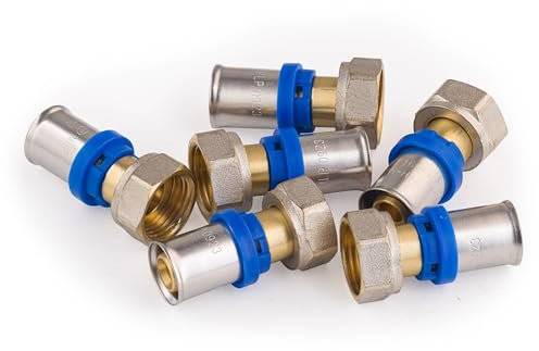 Raccordo femmina Ø16 dado libero 1/2 per multistrato a pressare | Confezione da 6 pezzi | Connessione resistente e durevole | Ideale per impianti idraulici | Facile installazione | QUICK PLOMBERIE